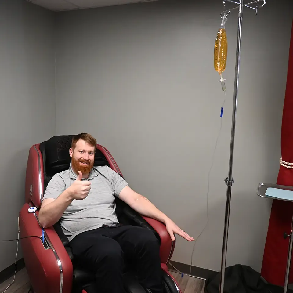 Two patients receiving IV therapy